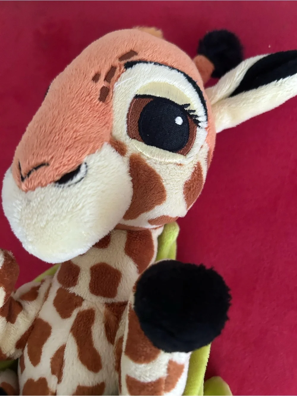 Disney Brown-and-Cream Giraffe Plush with Green Blanket